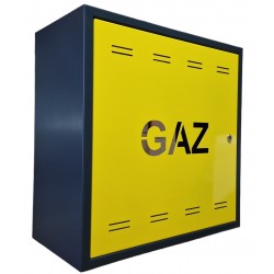 OM GAZ (500x500x250) Antracytowa z żółtymi drzwiczkami